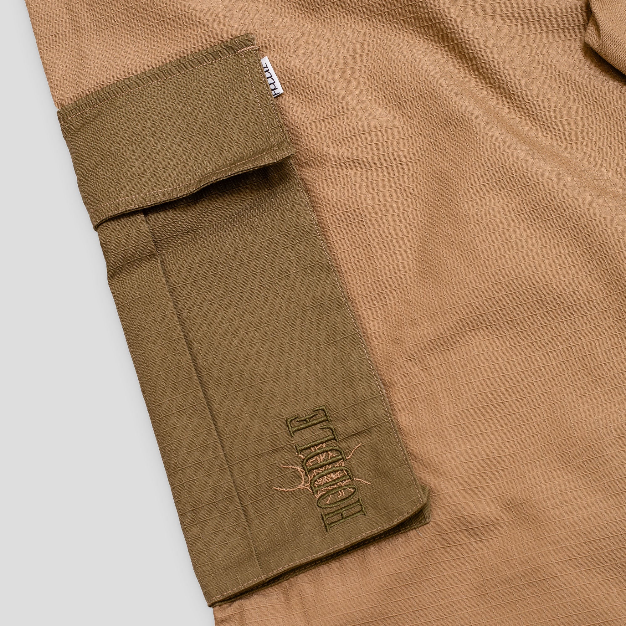 Hoddle Pleated Ripstop Cargo Pants - Tan / Khaki