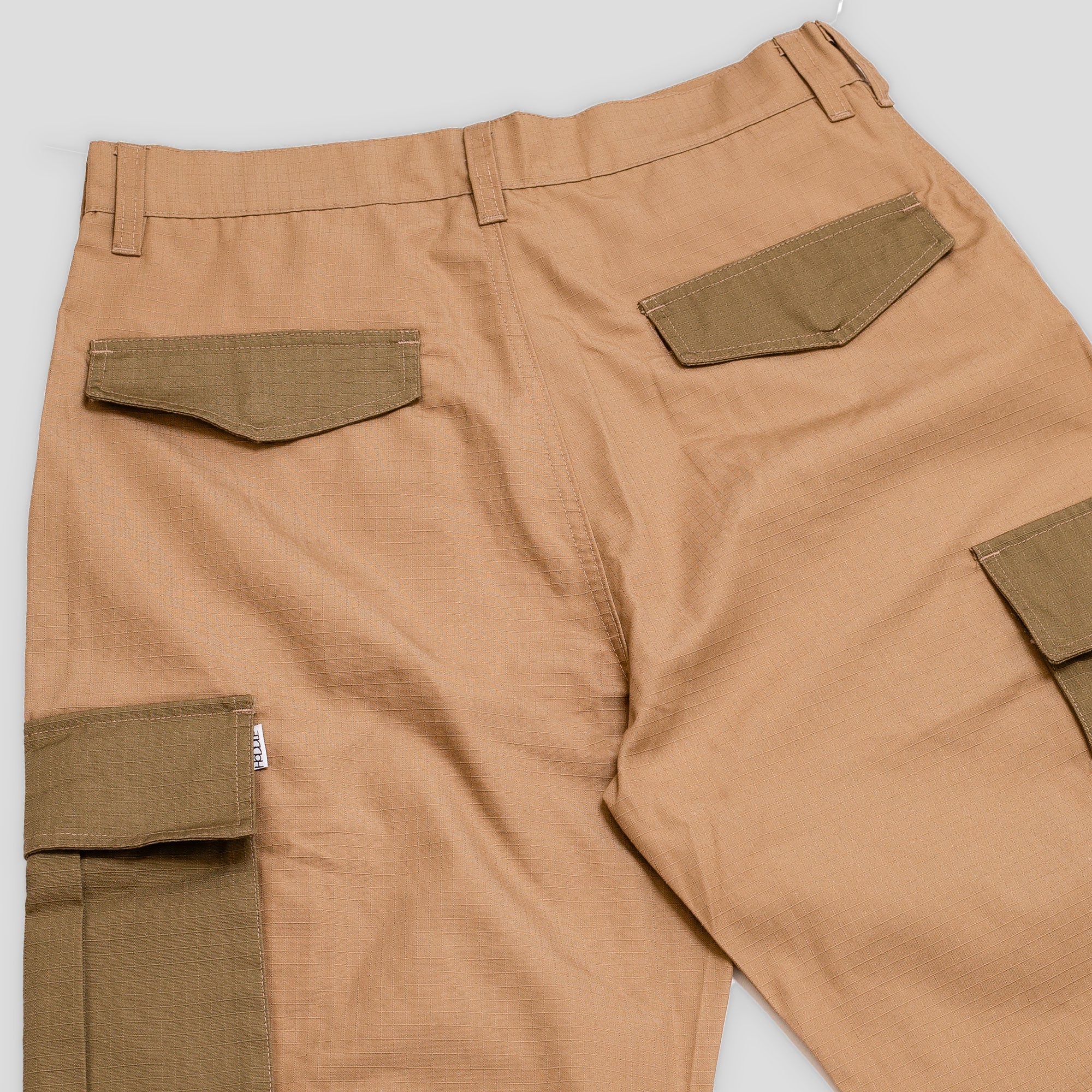 Hoddle Pleated Ripstop Cargo Pants - Tan / Khaki