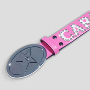 Carpet Company Rhinestone Leather Belt - Hot Pink