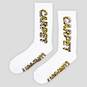Carpet Company Misprint Sock - White / Cheetah