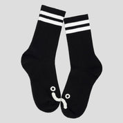 Polar Skate Co. Rib Happy Sad Socks - Black