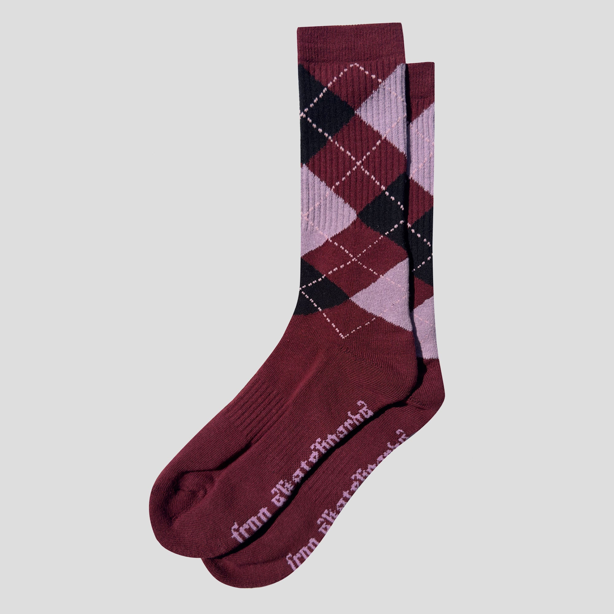 Frog Skateboards Argyle Socks - Maroon