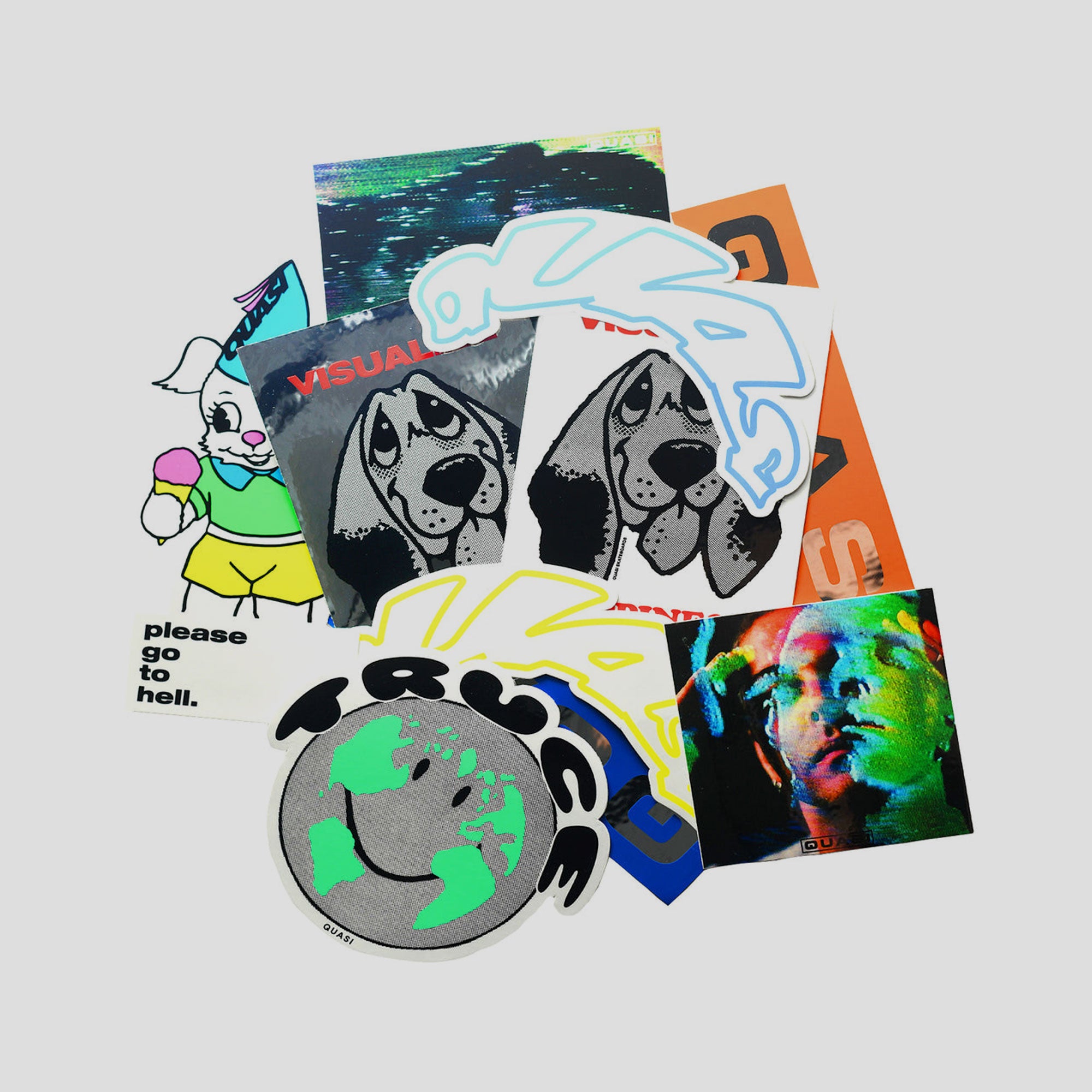 Quasi Assorted Sticker 8 Pack