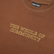 Pass~Port Whole of Community Embroidery Organic Tee - Bark