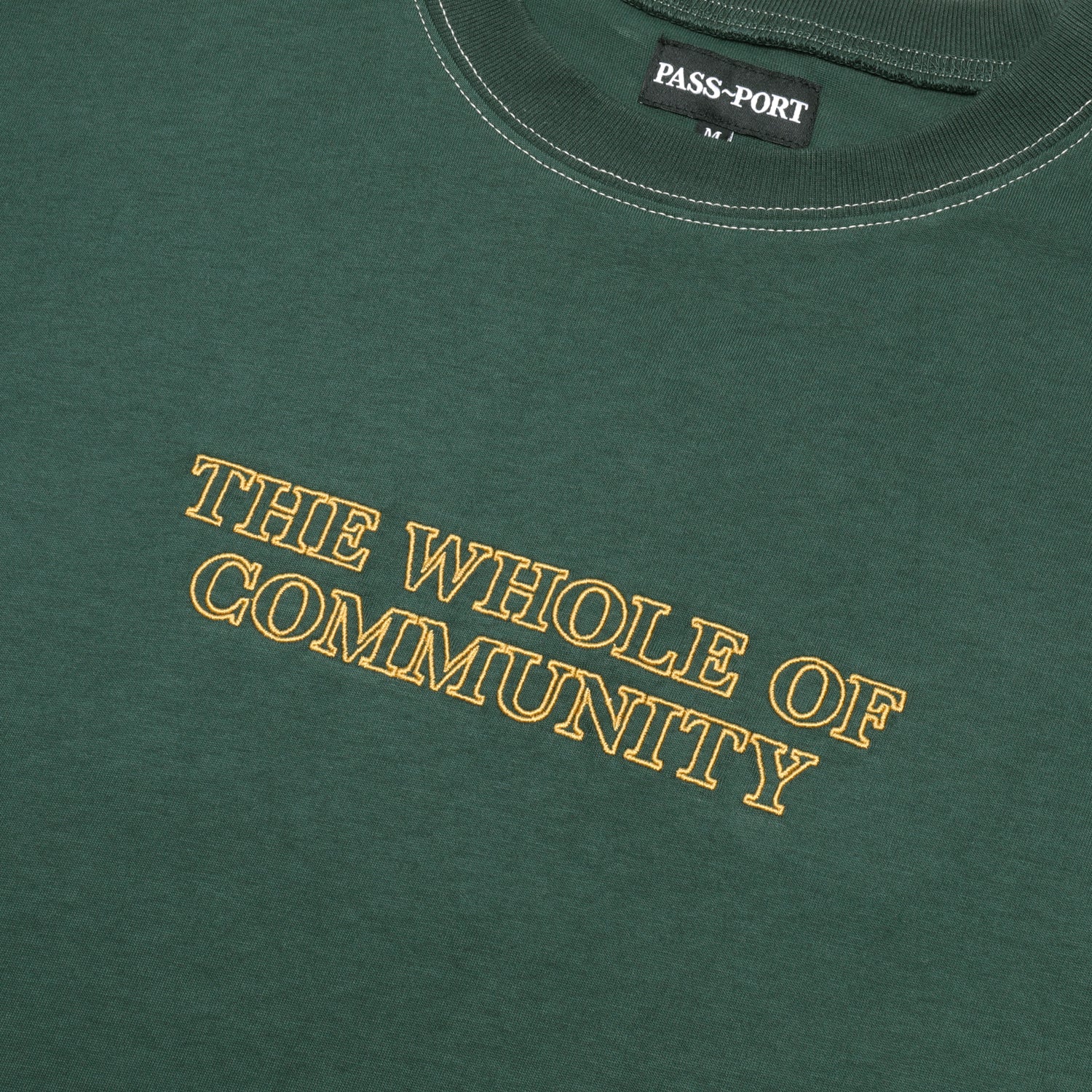 Pass~Port Whole of Community Embroidery Organic Tee - Forest Green