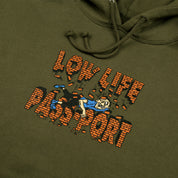 PASS~PORT LOW LIFE "BRICK" HOOD ARMY GREEN