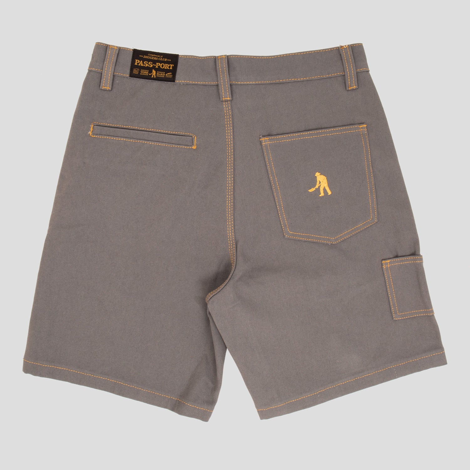 PASS~PORT "DIGGERS CLUB" SHORTS ASH - CONTRAST STITCH