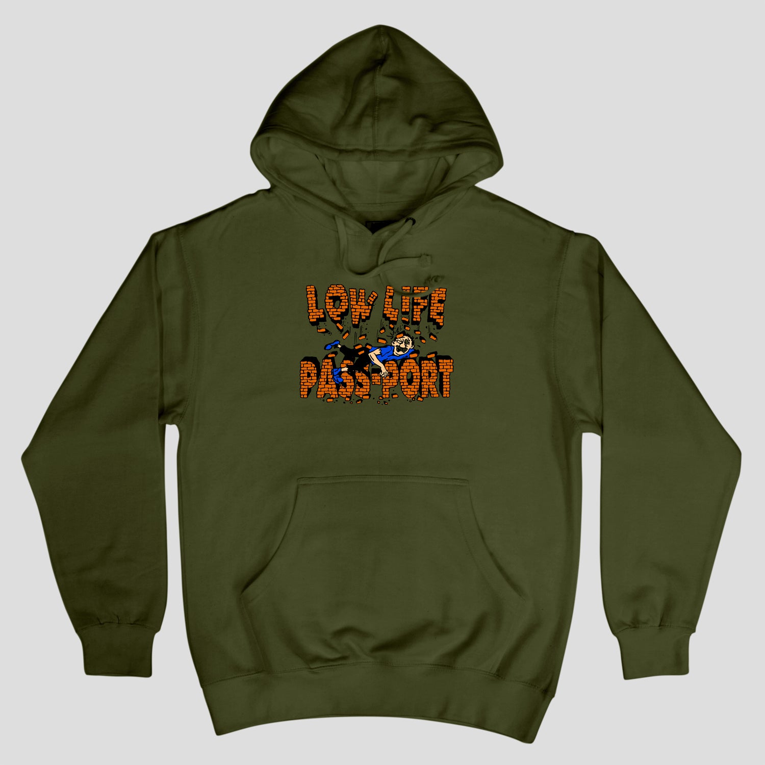PASS~PORT LOW LIFE "BRICK" HOOD ARMY GREEN