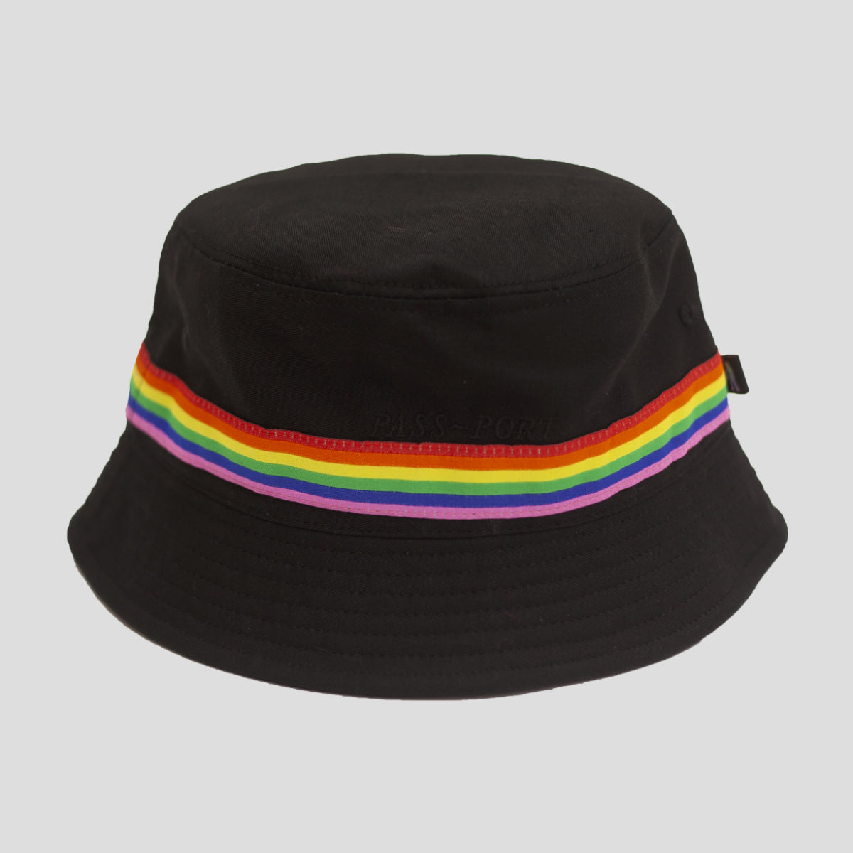 PASS~PORT "PRIDE" RIBBON CANVAS BUCKET CAP BLACK