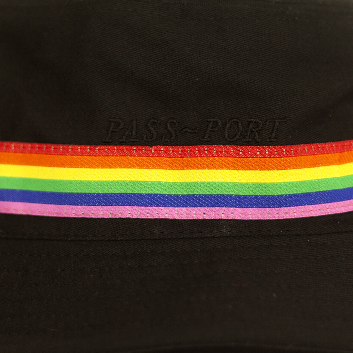 PASS~PORT "PRIDE" RIBBON CANVAS BUCKET CAP BLACK