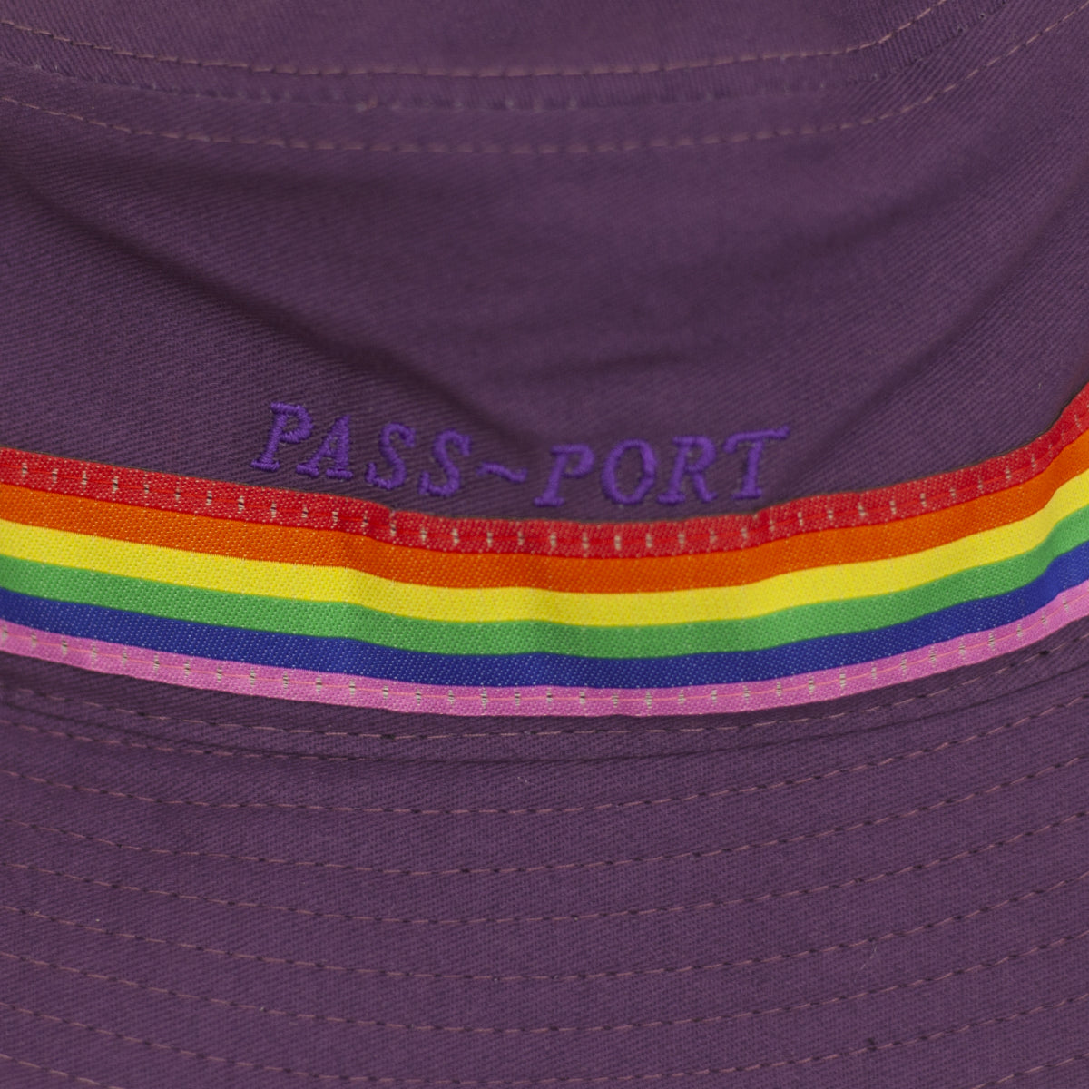 PASS~PORT "PRIDE" RIBBON CANVAS BUCKET CAP PURPLE