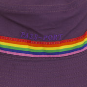 PASS~PORT "PRIDE" RIBBON CANVAS BUCKET CAP PURPLE