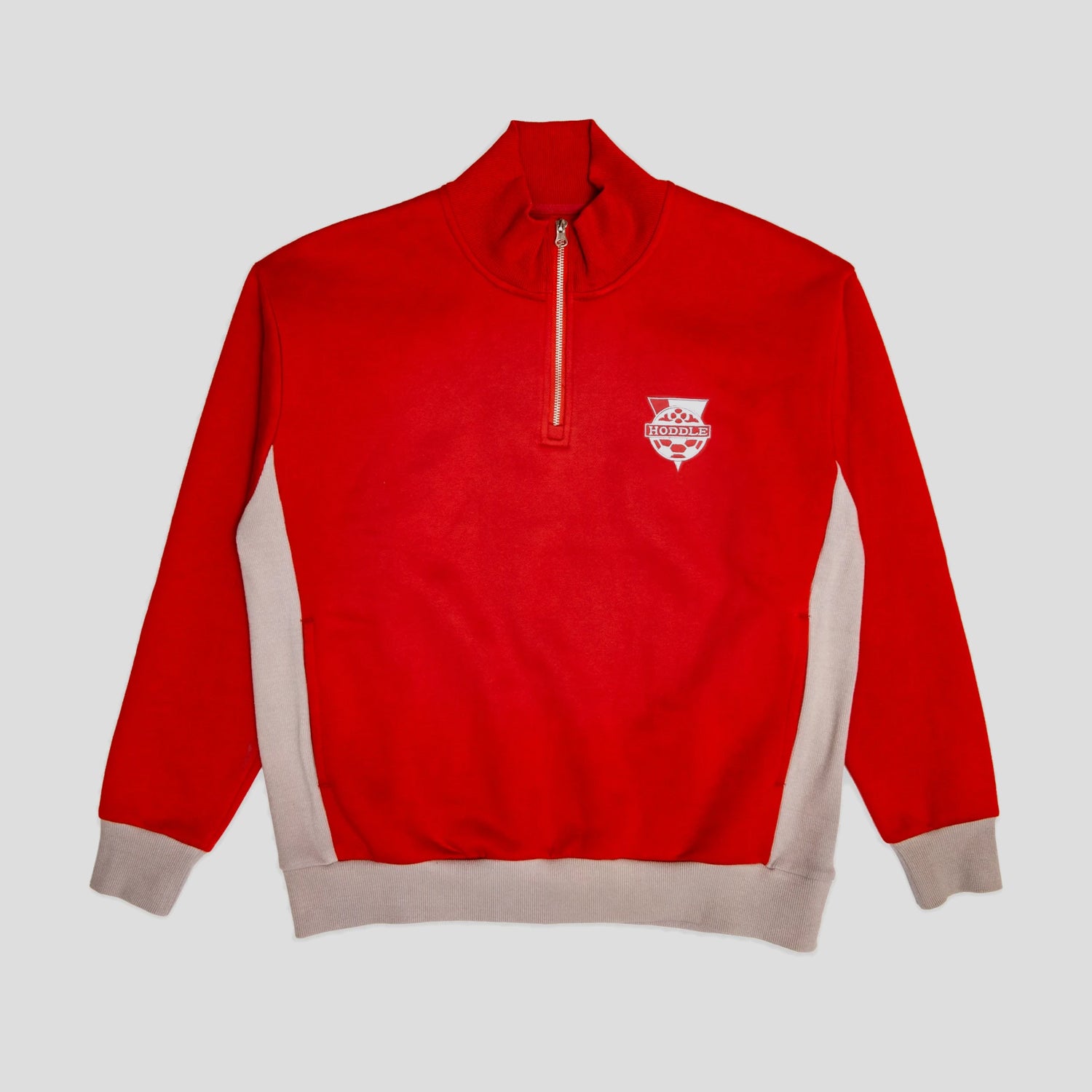 HODDLE "SPURS" QUARTER ZIP PULLOVER RED