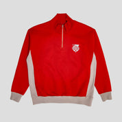 HODDLE "SPURS" QUARTER ZIP PULLOVER RED