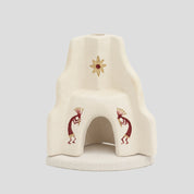 Incienso De Santa Fe Corner Fireplace Chamber - White / Spanish Red